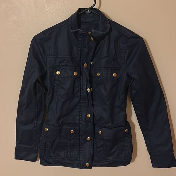 J.Crew THE Relaxed Boyfriend DOWNTOWN FIELD JACKET Navy Blue - Picture 4 of 11